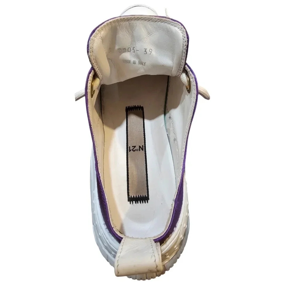 No. 21 - Billy Satin Purple Designer Luxury Chunky Sneaker​​ - Picture 7 of 10